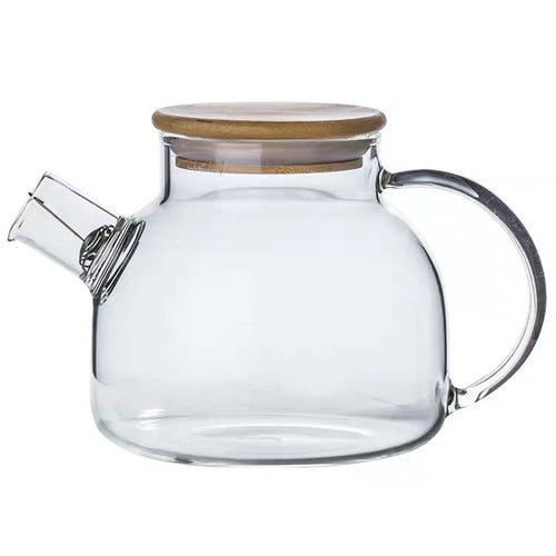 600ML Transparent Teapot Heat Resistant High Borosilicate Glass Water Kettle Shatterproof Juice Jug ( No FDA, BPA Free ) - 1