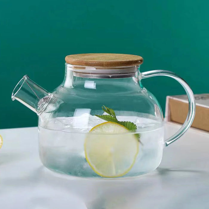 600ML Transparent Teapot Heat Resistant High Borosilicate Glass Water Kettle Shatterproof Juice Jug ( No FDA, BPA Free ) - 2