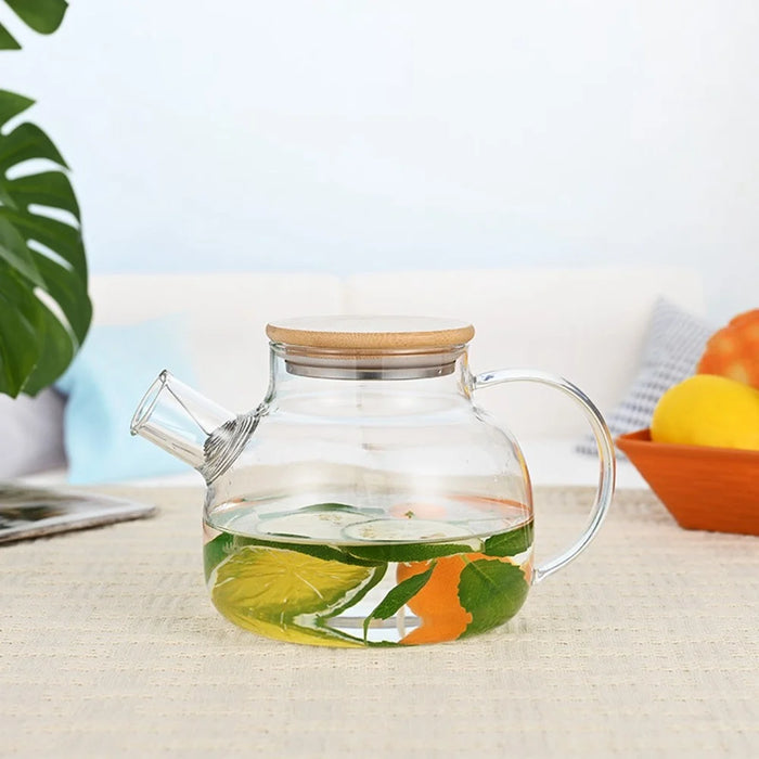 600ML Transparent Teapot Heat Resistant High Borosilicate Glass Water Kettle Shatterproof Juice Jug ( No FDA, BPA Free ) - 3