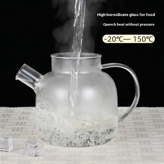 600ML Transparent Teapot Heat Resistant High Borosilicate Glass Water Kettle Shatterproof Juice Jug ( No FDA, BPA Free ) - 5