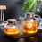 600ML Transparent Teapot Heat Resistant High Borosilicate Glass Water Kettle Shatterproof Juice Jug ( No FDA, BPA Free ) - 7