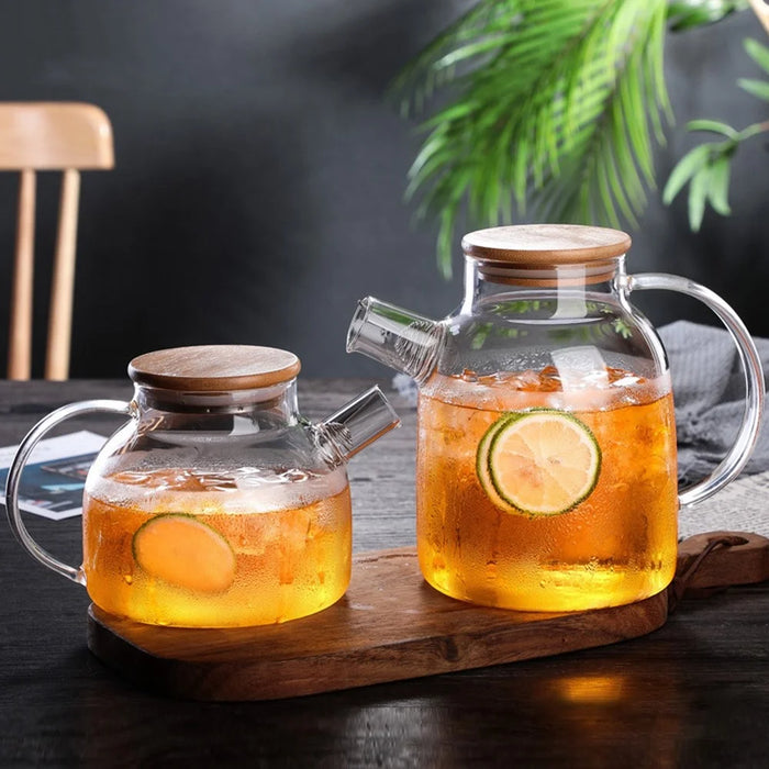 600ML Transparent Teapot Heat Resistant High Borosilicate Glass Water Kettle Shatterproof Juice Jug ( No FDA, BPA Free ) - 7