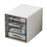 Drawer Style Desktop Organizer 4-Tier Clear File Cabinet A4 Documents Workspace Storage Box for Office / Home - 1