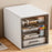 Drawer Style Desktop Organizer 4-Tier Clear File Cabinet A4 Documents Workspace Storage Box for Office / Home - 3