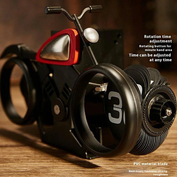 Motorcycle Design Flip Desk Clock Creative Decorative Mechanical Timepiece - Black+Red - 4