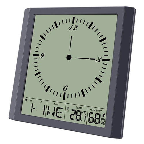 TS-8675 Multifunctional Digital Wall Clock Large Screen Display Temperature Humidity Meter Alarm Clock - 1