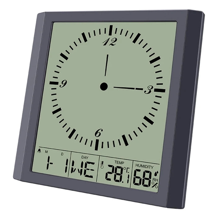 TS-8675 Multifunctional Digital Wall Clock Large Screen Display Temperature Humidity Meter Alarm Clock - 1