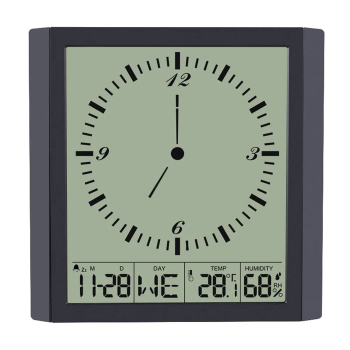 TS-8675 Multifunctional Digital Wall Clock Large Screen Display Temperature Humidity Meter Alarm Clock - 2
