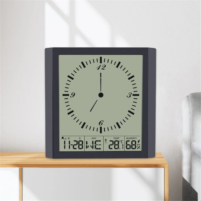 TS-8675 Multifunctional Digital Wall Clock Large Screen Display Temperature Humidity Meter Alarm Clock - 7