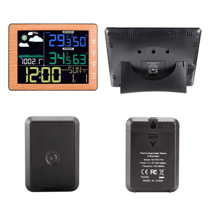 TS-8210 Color Screen Wireless Weather Clock Indoor Outdoor Thermometer Hygrometer Wall Clock - 3