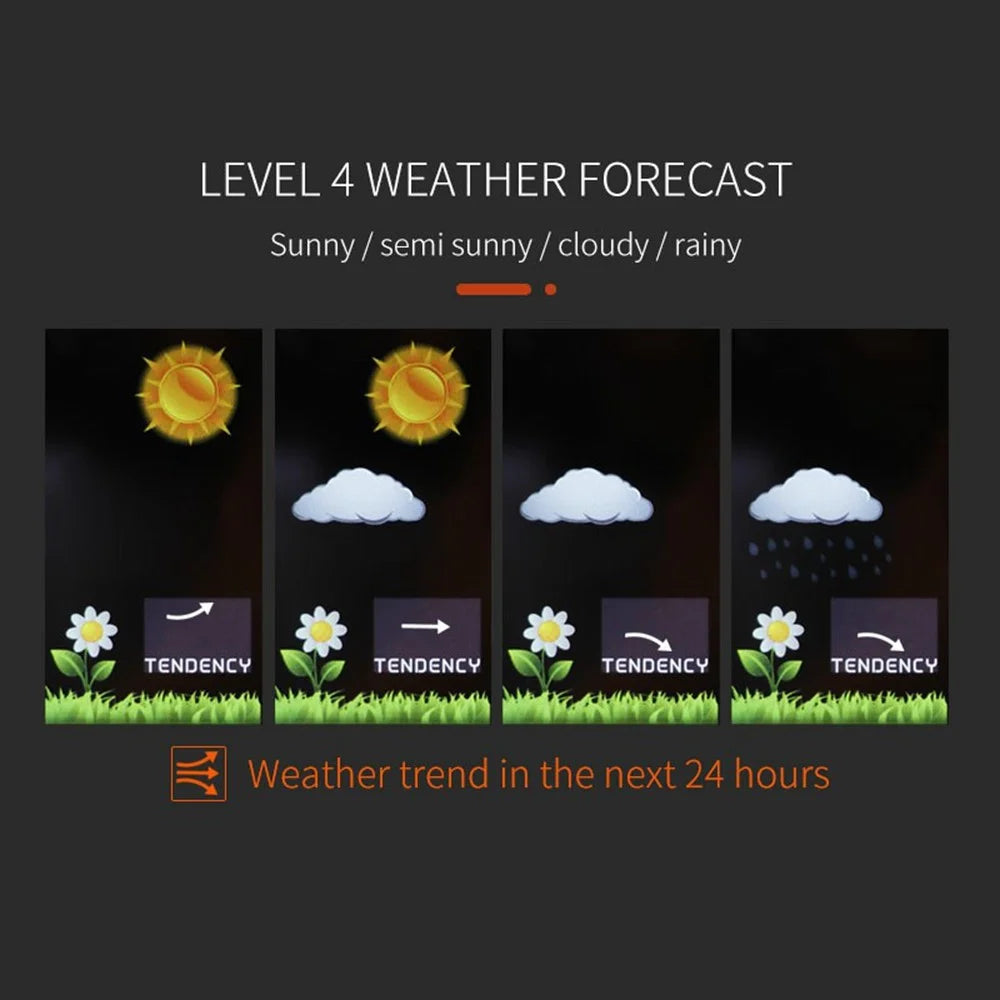 TS-3310 Multifunctional Touch Screen Wireless Weather Station Clock Indoor Outdoor Thermometer Hygrometer - Wood Grain - 5