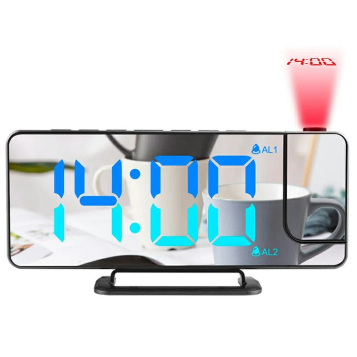 TS-9210 RGB Mirror Projection Clock Large Screen Digital Alarm Clock Desktop Electronic Clock - 1
