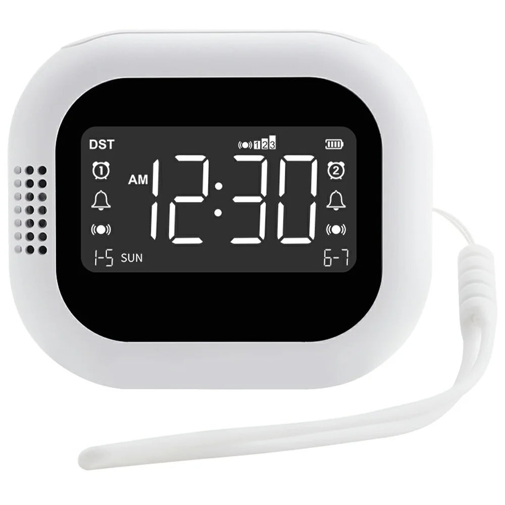 TS-BC700 Portable Vibrating Alarm Clock Multifunction Rechargeable Vibration Clock for Deaf / Elderly / Heavy Sleepers - 1