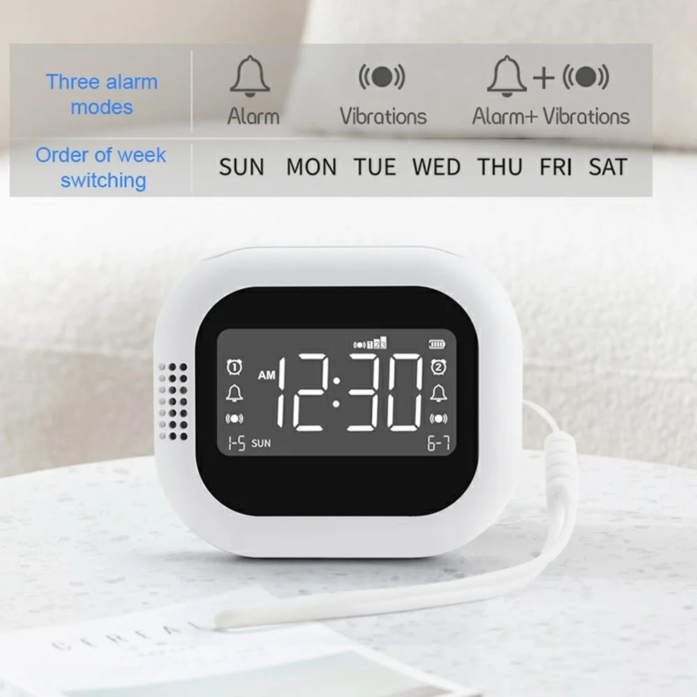TS-BC700F Multifunction Vibrating Alarm Clock Portable FM Radio for Deaf Elderly Heavy Sleepers - 4