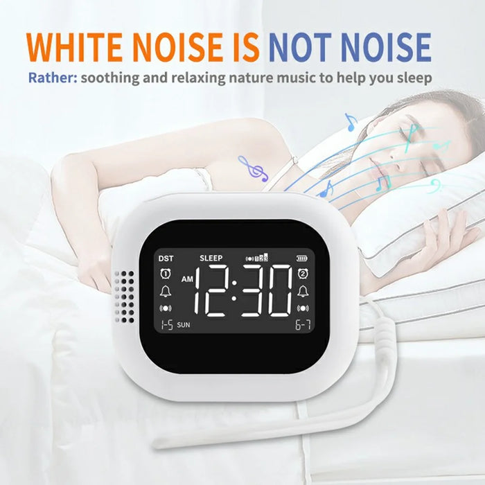 TS-BC700S Portable Vibrating Alarm Clock 2.75 Inch White Noise Machine for Deaf Elderly Heavy Sleepers - 2