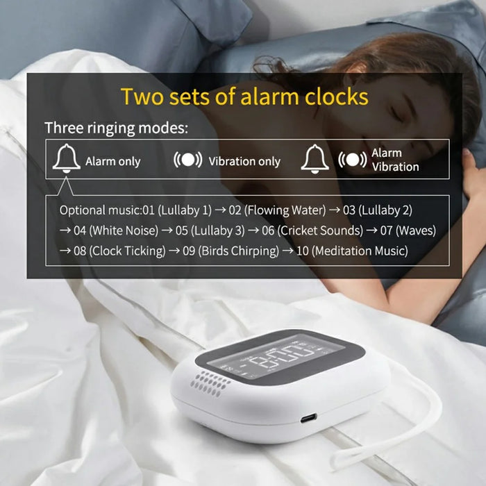 TS-BC700S Portable Vibrating Alarm Clock 2.75 Inch White Noise Machine for Deaf Elderly Heavy Sleepers - 4