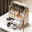 Size S Dust-Proof Makeup Organizer PET Multi-Layer Flip-Top Cosmetic Storage Box with Handle - Beige - 3