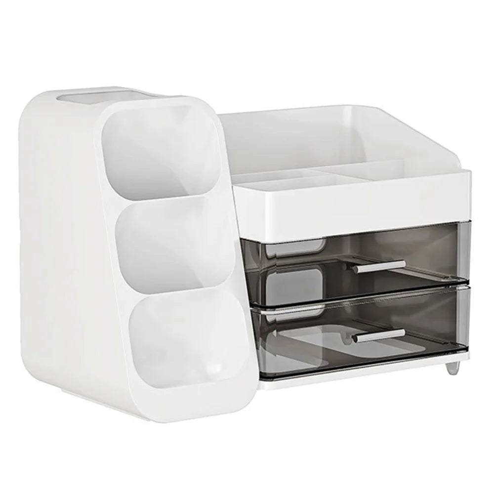 Multi-Tier Makeup Organizer Drawers Large Capacity Cosmetic Storage Box for Vanity Desktop - White - 2