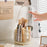 Rotating Makeup Brush Holder Organizer Eyeshadow Brushes Eyebrow Pencils Desktop Cosmetic Storage Box with Lid - Beige - 2