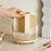 Rotating Makeup Brush Holder Organizer Eyeshadow Brushes Eyebrow Pencils Desktop Cosmetic Storage Box with Lid - Beige - 5