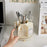 Rotating Makeup Brush Holder Organizer Eyeshadow Brushes Eyebrow Pencils Desktop Cosmetic Storage Box with Lid - Beige - 7