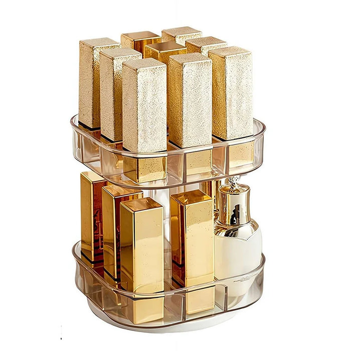 Double Layer Rotating Lipstick Holder Desktop Cosmetics Storage Rack - 1