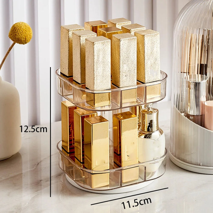 Double Layer Rotating Lipstick Holder Desktop Cosmetics Storage Rack - 2