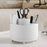 Vertical Stripes Design Rotating Makeup Brush Holder ABS Desktop Organizer Cosmetic Storage Container - White - 7