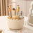 Rotating Cosmetic Organizer Makeup Brush Eyebrow Pencil Holder Desktop Storage Container - Beige - 1