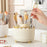 Rotating Cosmetic Organizer Makeup Brush Eyebrow Pencil Holder Desktop Storage Container - Beige - 7