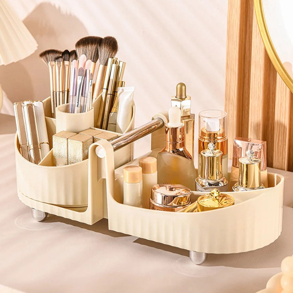 Rotating Makeup Organizer Large Capacity Cosmetic Skincare Products Desktop Storage Box - 1
