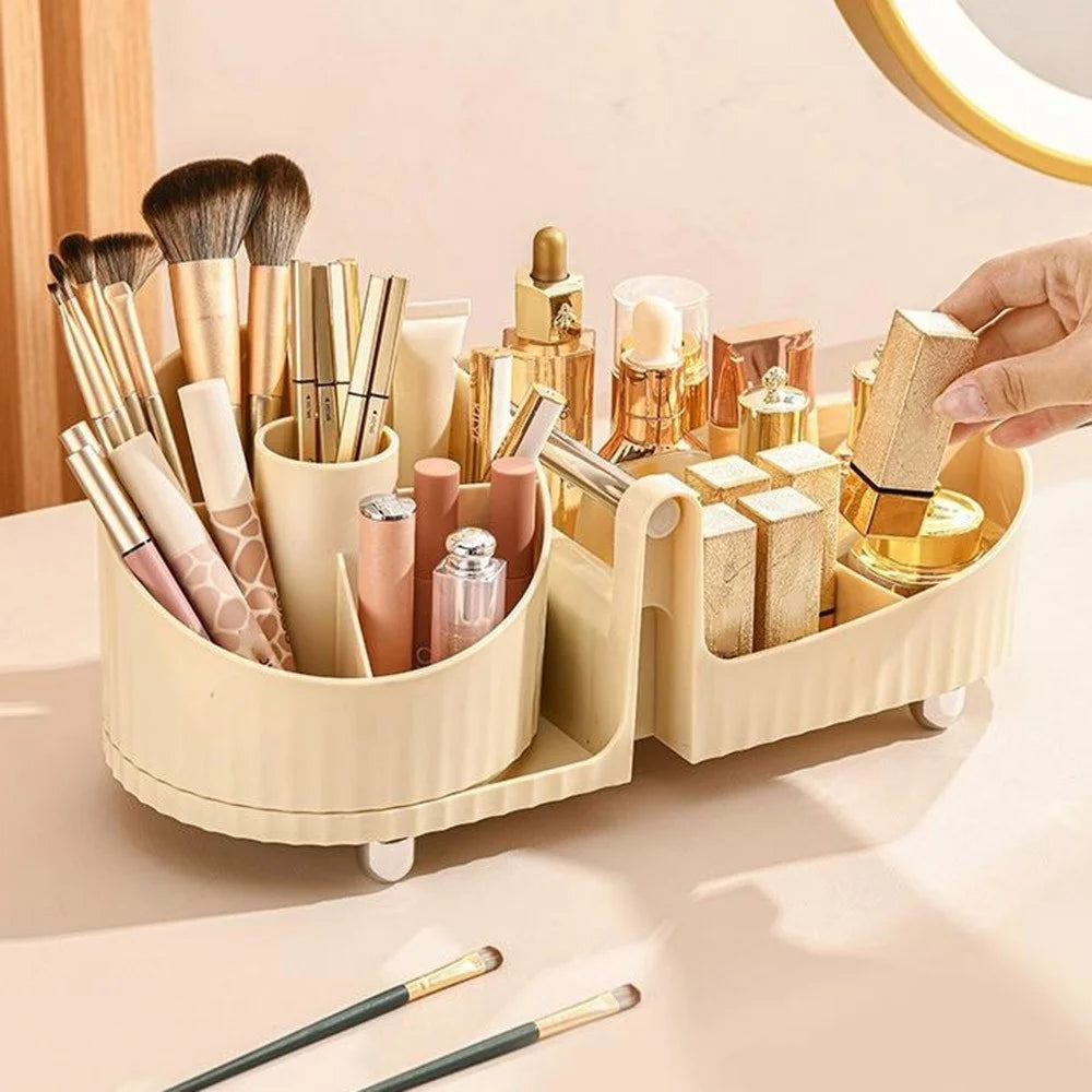 Rotating Makeup Organizer Large Capacity Cosmetic Skincare Products Desktop Storage Box - 2