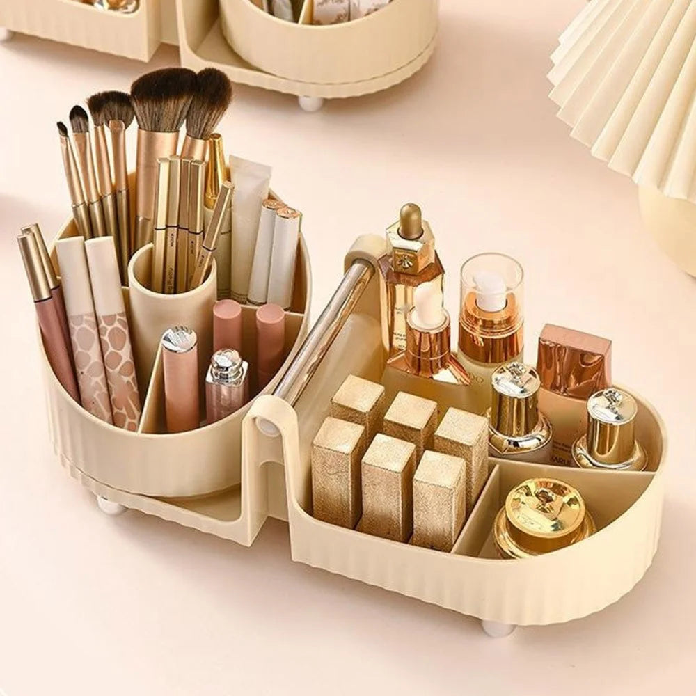 Rotating Makeup Organizer Large Capacity Cosmetic Skincare Products Desktop Storage Box - 5