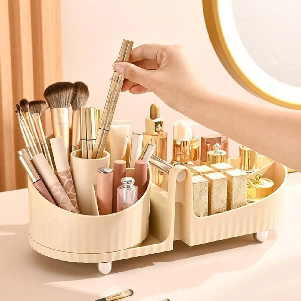 Rotating Makeup Organizer Large Capacity Cosmetic Skincare Products Desktop Storage Box - 6