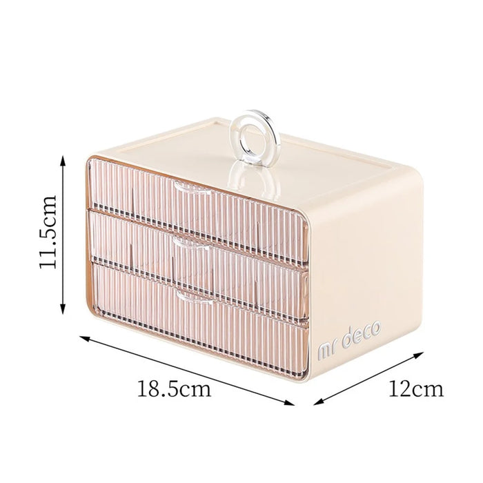 Multi-Layer Large Capacity Jewelry Box Desktop Organizer Drawer Storage Case For Necklaces Rings Accessories - White - 5