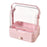 Cosmetic Organizer Dustproof Desktop Makeup Skincare Products Storage Box with Handle and 1 Drawer - Pink - 1