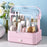 Cosmetic Organizer Dustproof Desktop Makeup Skincare Products Storage Box with Handle and 1 Drawer - Pink - 2