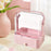 Cosmetic Organizer Dustproof Desktop Makeup Skincare Products Storage Box with Handle and 1 Drawer - Pink - 5