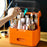 Extra Large Cosmetic Organizer Desktop Dustproof Makeup Storage Box with Double Drawer - Orange - 3
