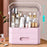 Extra Large Cosmetic Organizer Desktop Dustproof Makeup Storage Box with Double Drawer - Orange - 7