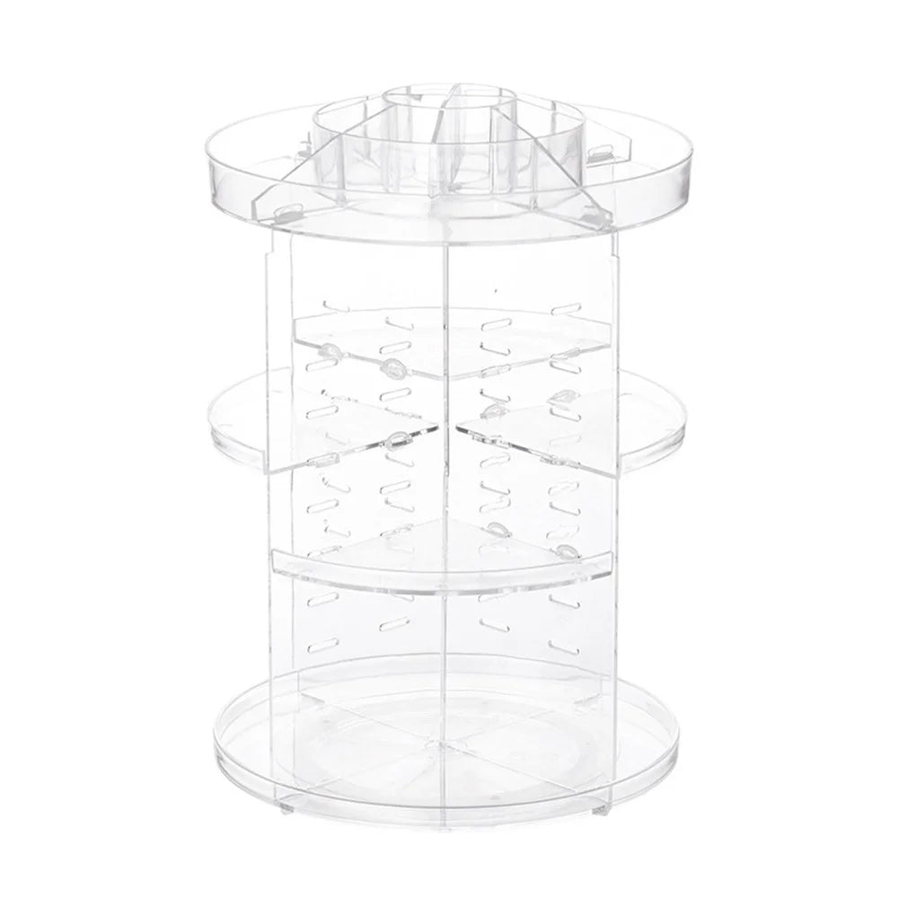 Rotating Cosmetic Organizer Makeup Skincare Products PS Storage Rack Transparent Vanity Stand - 1