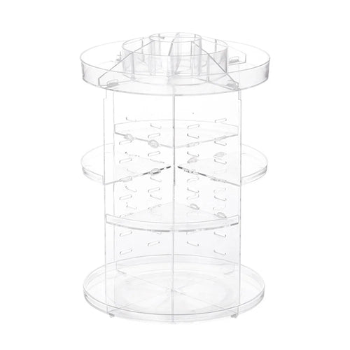 Rotating Cosmetic Organizer Makeup Skincare Products PS Storage Rack Transparent Vanity Stand - 1