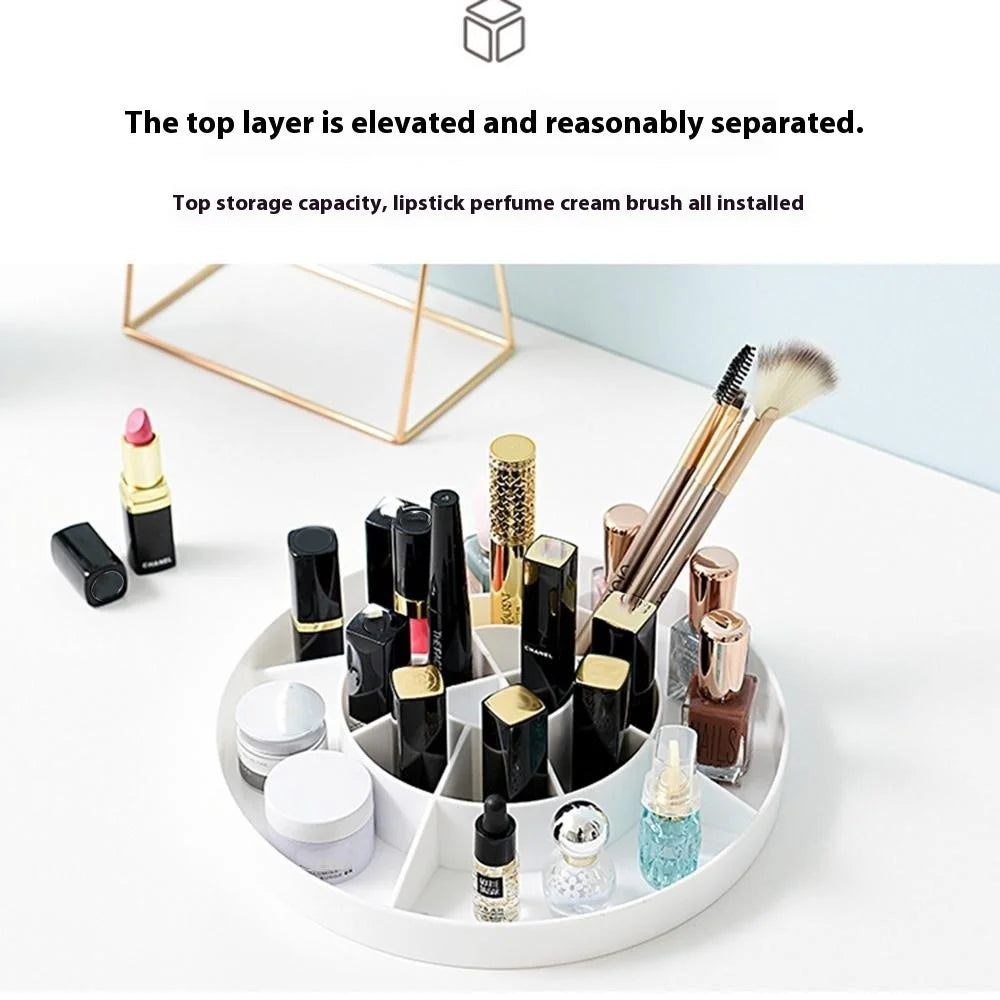 Rotating Cosmetic Organizer Makeup Skincare Products PS Storage Rack Transparent Vanity Stand - 6