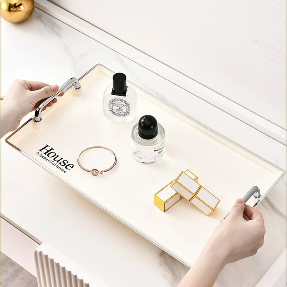 Double Layer Large Size Cosmetic Organizer Makeup Storage Rack Lipstick Skincare Holder Stand - Beige - 4