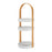Portable Cosmetic Skincare Organizer Jewelry Storage Rack 3-Layer Round Tray ABS Shelf - Wood Color - 1