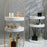 Portable Cosmetic Skincare Organizer Jewelry Storage Rack 3-Layer Round Tray ABS Shelf - Wood Color - 4