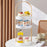 Portable Cosmetic Skincare Organizer Jewelry Storage Rack 3-Layer Round Tray ABS Shelf - Wood Color - 6