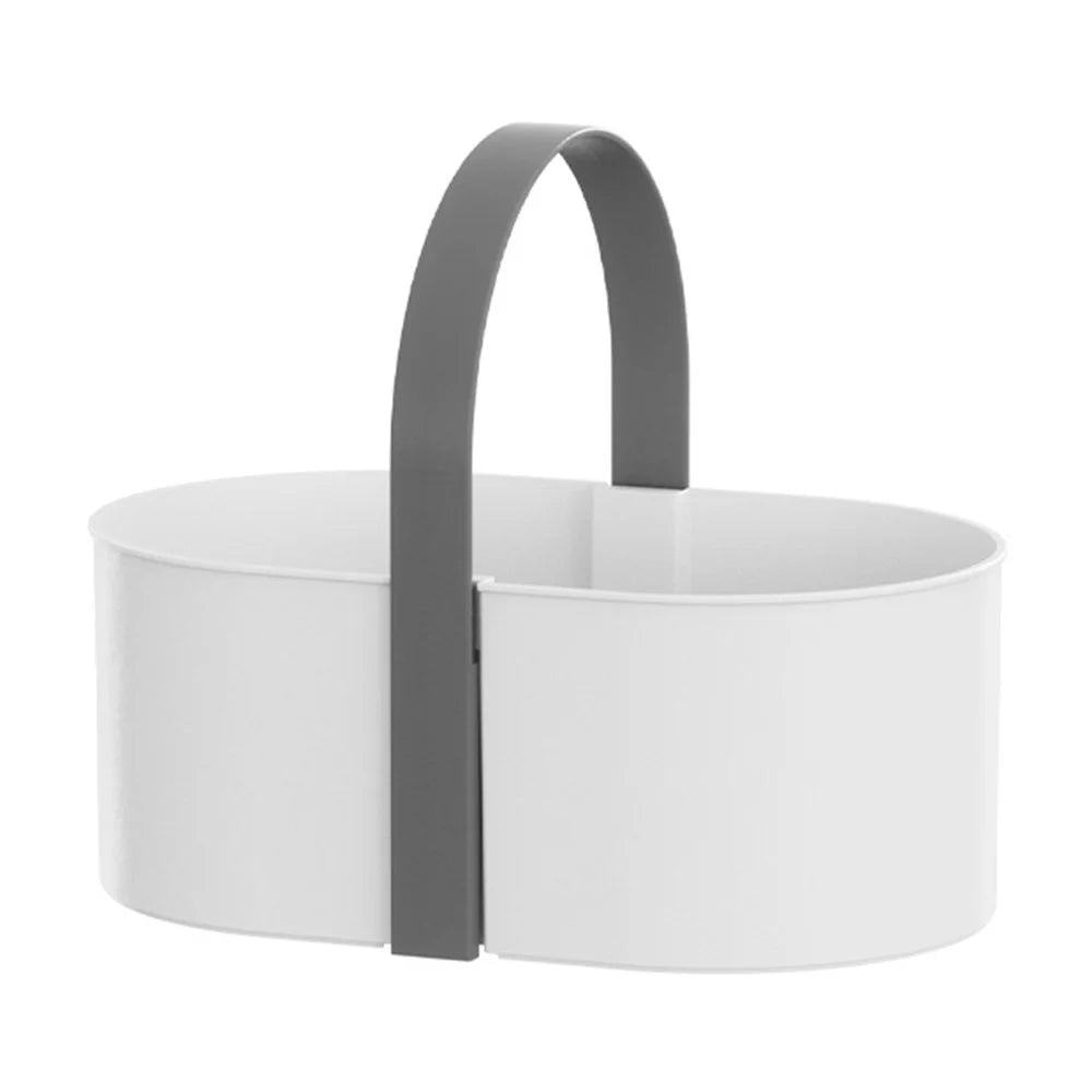Single Layer Desktop Organizer Basket Multifunctional ABS Storage Rack with Arched Handle - 1