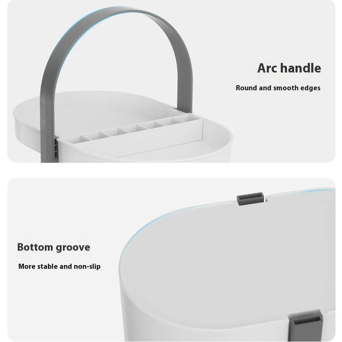 Single Layer Desktop Organizer Basket Multifunctional ABS Storage Rack with Arched Handle - 3