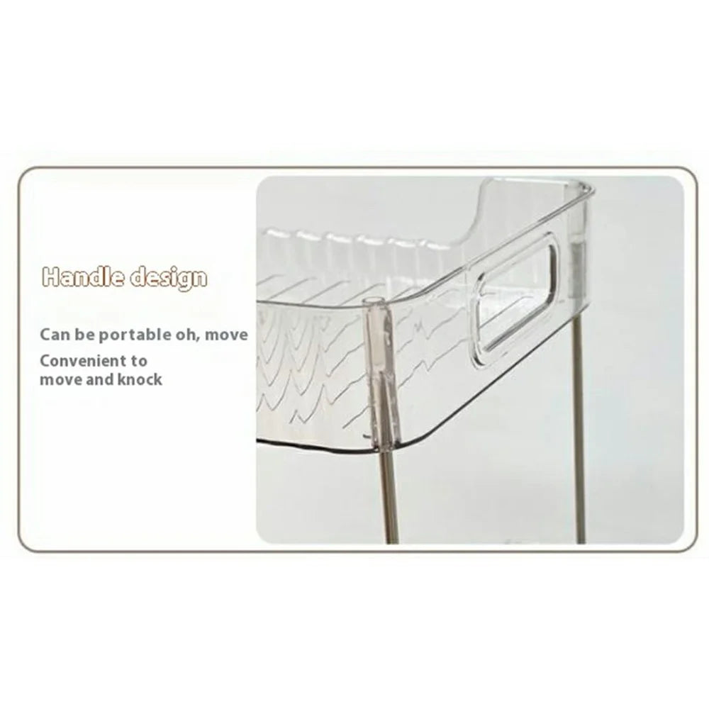 Clear 2-Tier Storage Organizer Rack Bathroom Countertop Shelf Makeup Cosmetics Holder (No Wheels) - 3